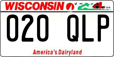WI license plate 020QLP