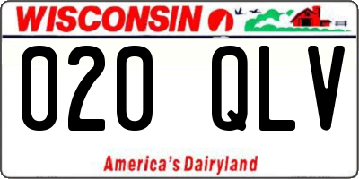 WI license plate 020QLV