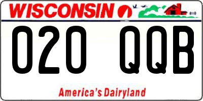 WI license plate 020QQB