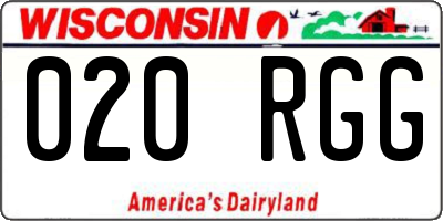 WI license plate 020RGG