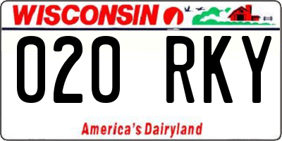 WI license plate 020RKY