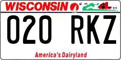 WI license plate 020RKZ