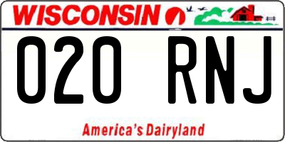 WI license plate 020RNJ