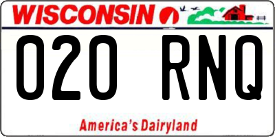 WI license plate 020RNQ