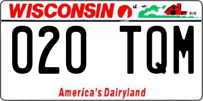 WI license plate 020TQM