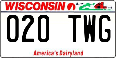 WI license plate 020TWG