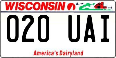 WI license plate 020UAI