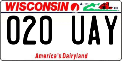 WI license plate 020UAY