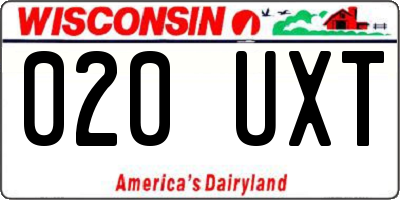 WI license plate 020UXT