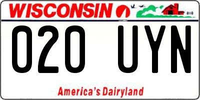 WI license plate 020UYN