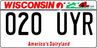 WI license plate 020UYR