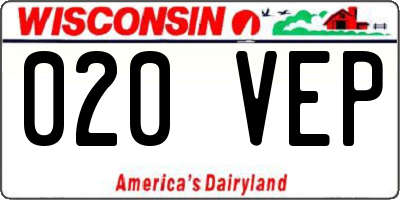 WI license plate 020VEP