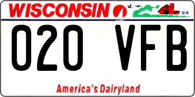 WI license plate 020VFB