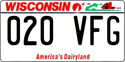 WI license plate 020VFG