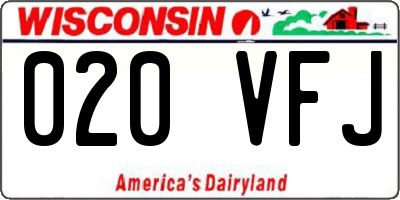 WI license plate 020VFJ