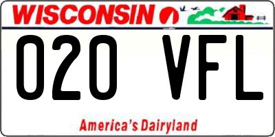 WI license plate 020VFL