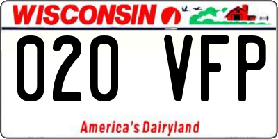 WI license plate 020VFP