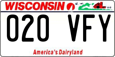 WI license plate 020VFY