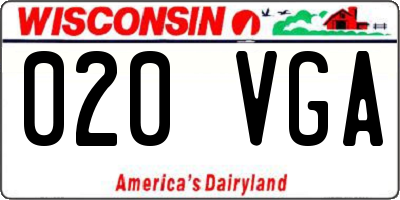 WI license plate 020VGA