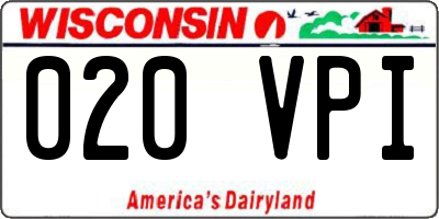 WI license plate 020VPI