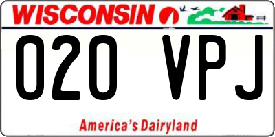 WI license plate 020VPJ