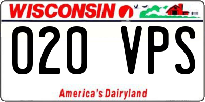 WI license plate 020VPS