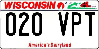 WI license plate 020VPT