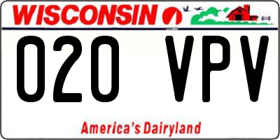 WI license plate 020VPV