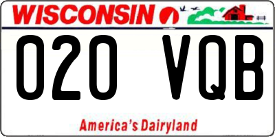 WI license plate 020VQB