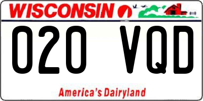 WI license plate 020VQD