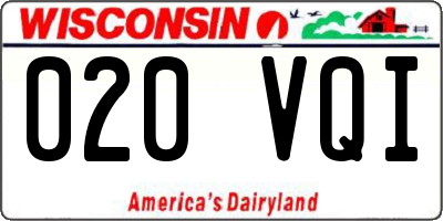 WI license plate 020VQI