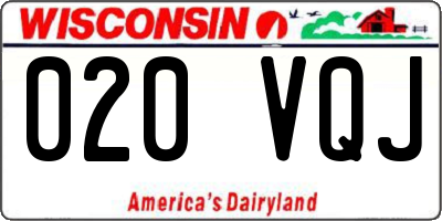WI license plate 020VQJ