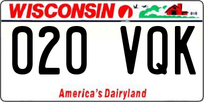 WI license plate 020VQK