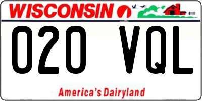 WI license plate 020VQL