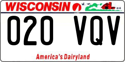 WI license plate 020VQV