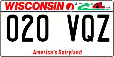 WI license plate 020VQZ