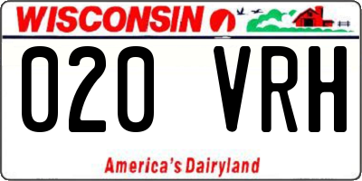 WI license plate 020VRH