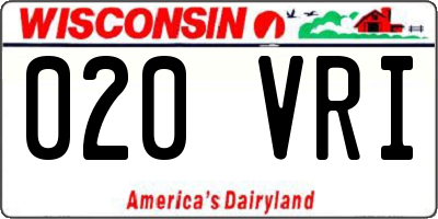WI license plate 020VRI
