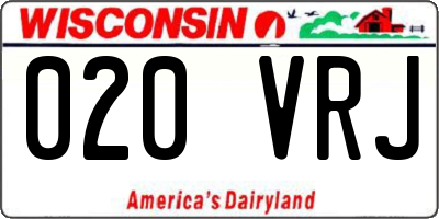 WI license plate 020VRJ