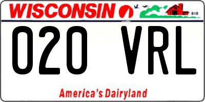 WI license plate 020VRL