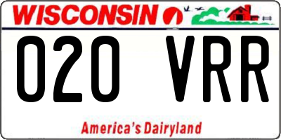 WI license plate 020VRR