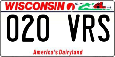 WI license plate 020VRS