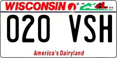 WI license plate 020VSH