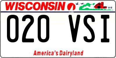 WI license plate 020VSI