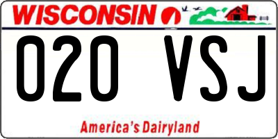 WI license plate 020VSJ
