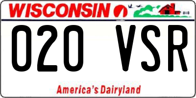 WI license plate 020VSR