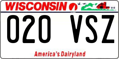 WI license plate 020VSZ