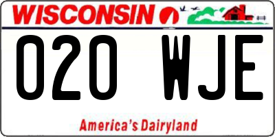 WI license plate 020WJE
