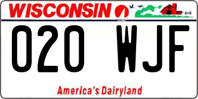 WI license plate 020WJF