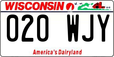 WI license plate 020WJY